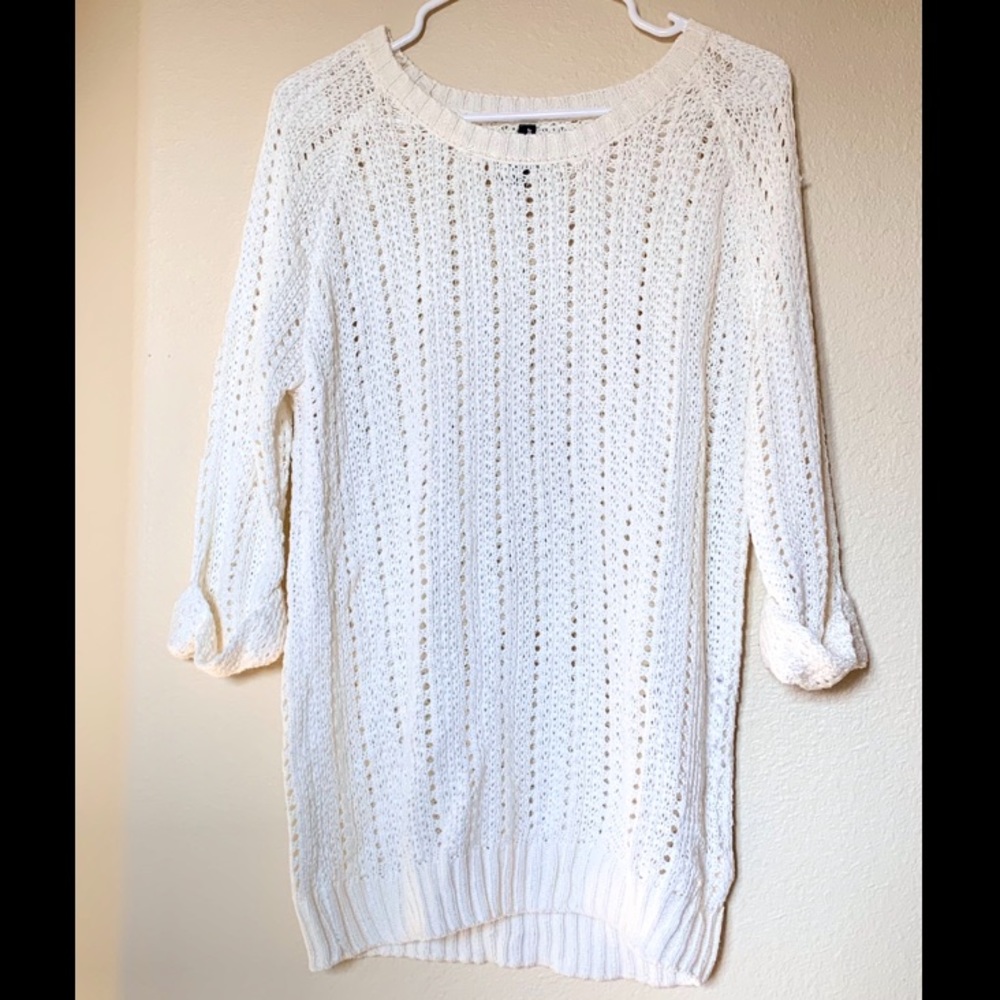 White knit sweater